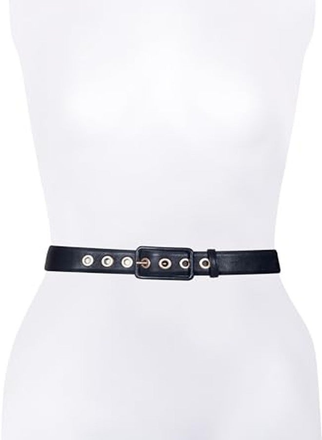 AllSaints Women's 1.5 Inch Leather Belt, Adjustable with A Wrapped Buckle, Black, M - Image 4