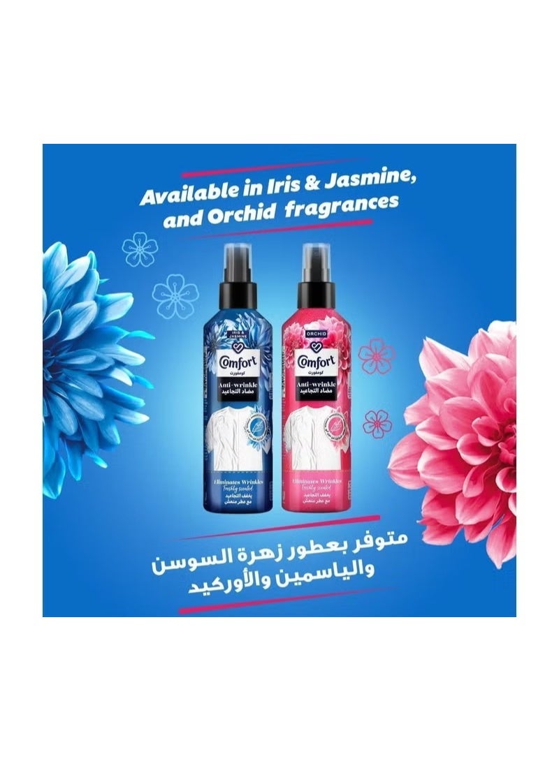 كمفورت مجموعة "كومفورت" (Comfort) المزدوجة من بخاخ الأقمشة المانع للتجاعيد - روائح السوسن والياسمين + الأوركيد، عبوة سعة 200 مل لكل منهما (عبوتان)؛ مزيل لتجاعيد الملابس ومنعش للأقمشة، لا يحتاج إلى مكواة أو جهاز بخار، بخاخ للملابس برائحة منعشة. - Image 2