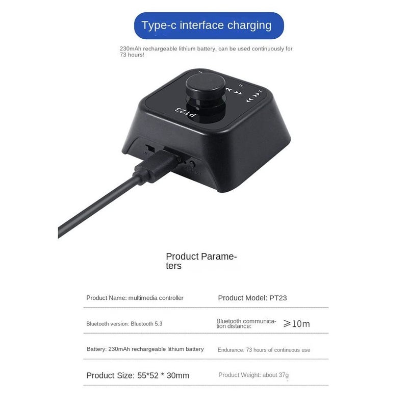 Rechargeable Wireless Page Turner Pedal Foot Switch For Tablet Smartphone E Book Music Black - Image 5