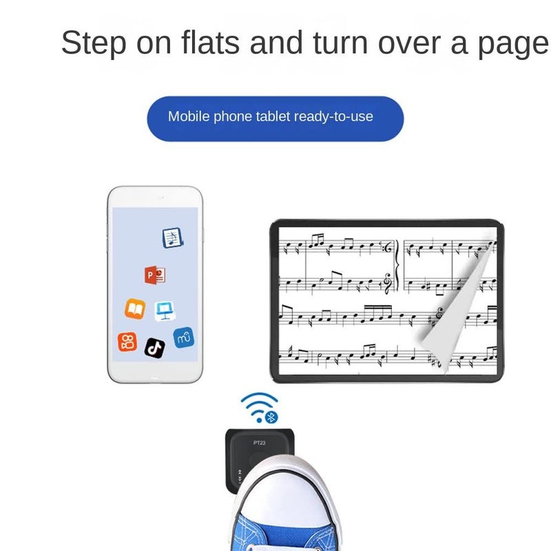 Rechargeable Wireless Page Turner Pedal Foot Switch For Tablet Smartphone E Book Music Black - Image 3