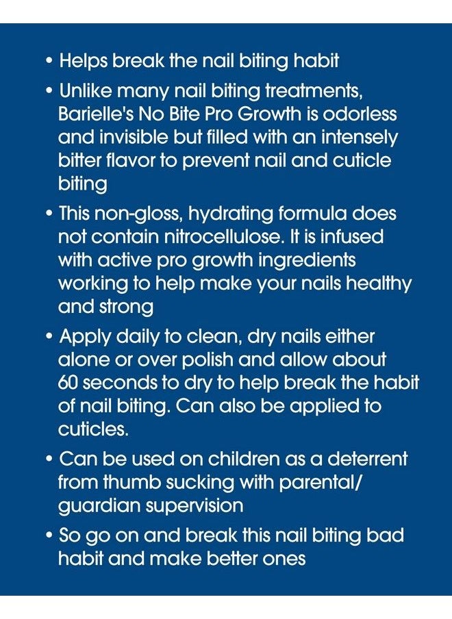 BARIELLE No Bite Pro Growth 0.5 Ounce Nail Biting Prevention Treatment For Adults & Children Stops Nail Biting Made In Usa  - Image 4