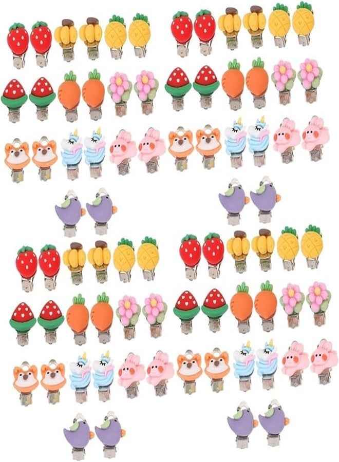 Neobaby Stylish Clip-on Cartoon/Flower Earrings for Girls - No Piercing, Pretend Princess Play Jewelry Set, Cute Kids Gift (Random Designs, Pack of 12 Pairs) - Image 1