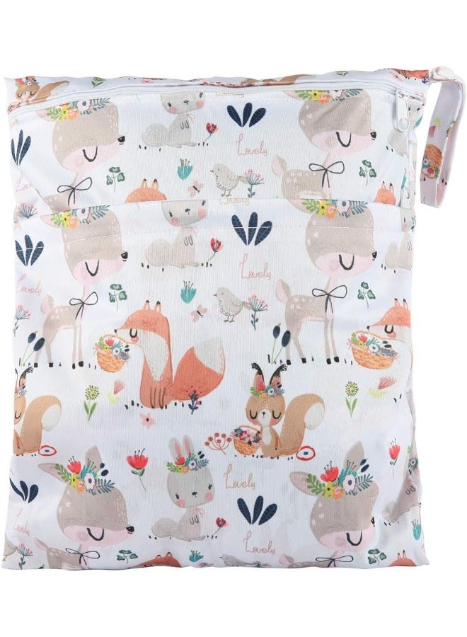 سيجراجور Medium Wet Dry Bag Baby Cloth Diaper Nappy Insert Bag Reusable Washable With Two Zippered Pockets - Image 1
