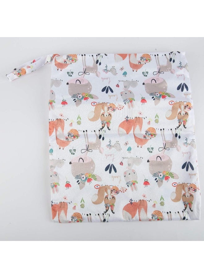 سيجراجور Medium Wet Dry Bag Baby Cloth Diaper Nappy Insert Bag Reusable Washable With Two Zippered Pockets - Image 4