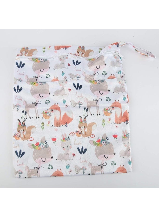 سيجراجور Medium Wet Dry Bag Baby Cloth Diaper Nappy Insert Bag Reusable Washable With Two Zippered Pockets - Image 3