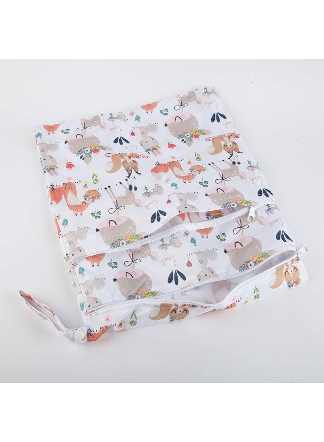 سيجراجور Medium Wet Dry Bag Baby Cloth Diaper Nappy Insert Bag Reusable Washable With Two Zippered Pockets - Image 2