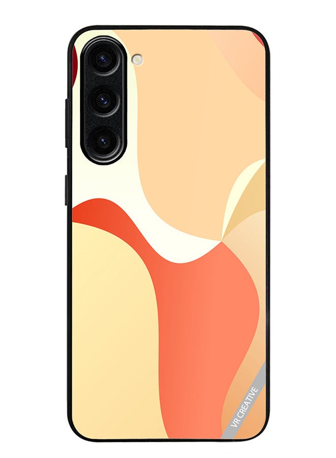 VR CREATIVE Protective Case Cover For Samsung Galaxy S23 Light Orange Abstract Cambered Design Multicolour - Image 1