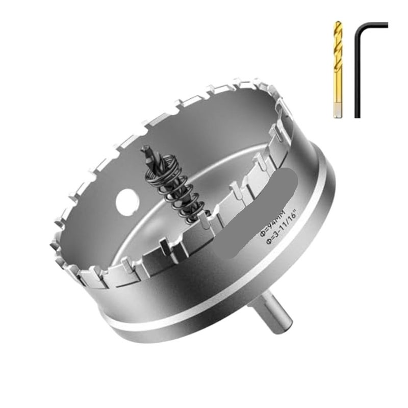 منشار ثقب من كربيد متين مقاس 25 مم مع مثقابين للفولاذ المقاوم للصدأ والحديد والنحاس والنحاس الأصفر - Image 2