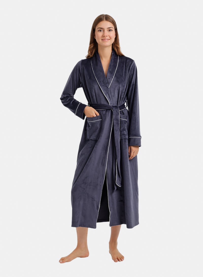 Carina Contrast Pipe Robe - Image 1