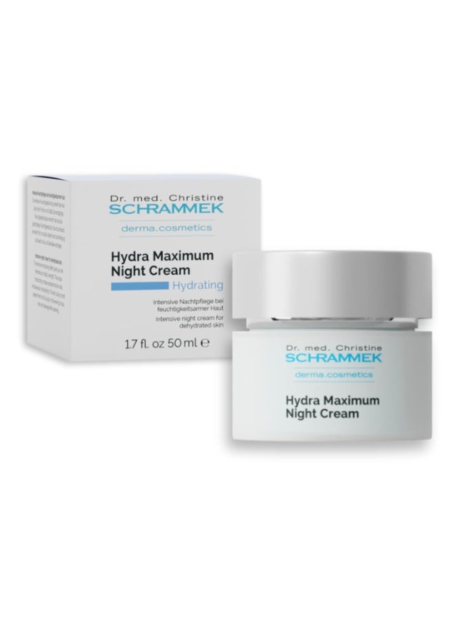 Schrammek Hydra Maximum Night Cream (1.7 Fl Oz) Intensive Night Cream For Dehydrated Skin Provides Moisture Overnight Hyaluronic Acid Vitamin E Face Moisturizer Face Cream Skin Care Dr. Schrammek - Image 1