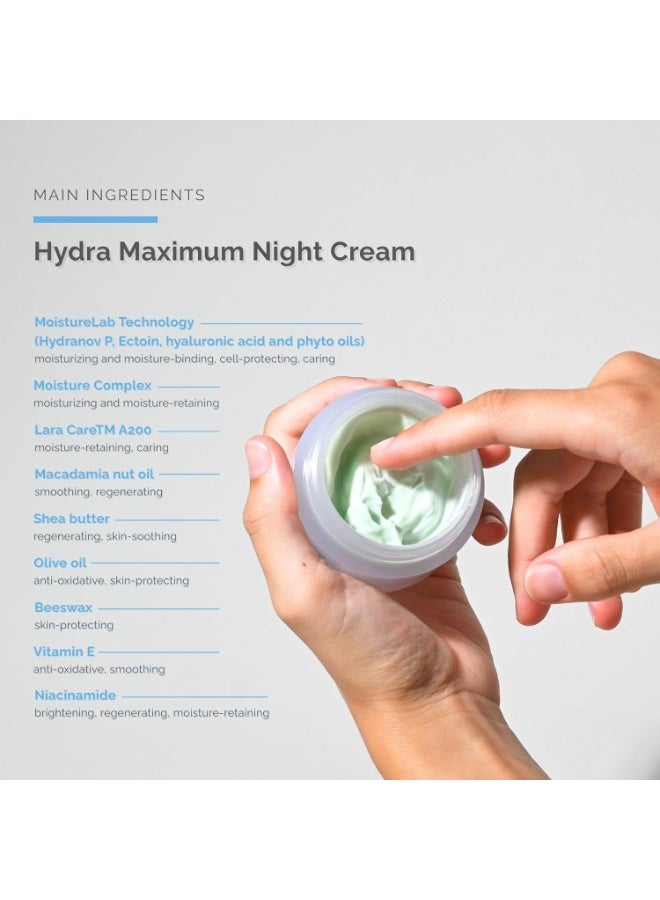 Schrammek Hydra Maximum Night Cream (1.7 Fl Oz) Intensive Night Cream For Dehydrated Skin Provides Moisture Overnight Hyaluronic Acid Vitamin E Face Moisturizer Face Cream Skin Care Dr. Schrammek - Image 2
