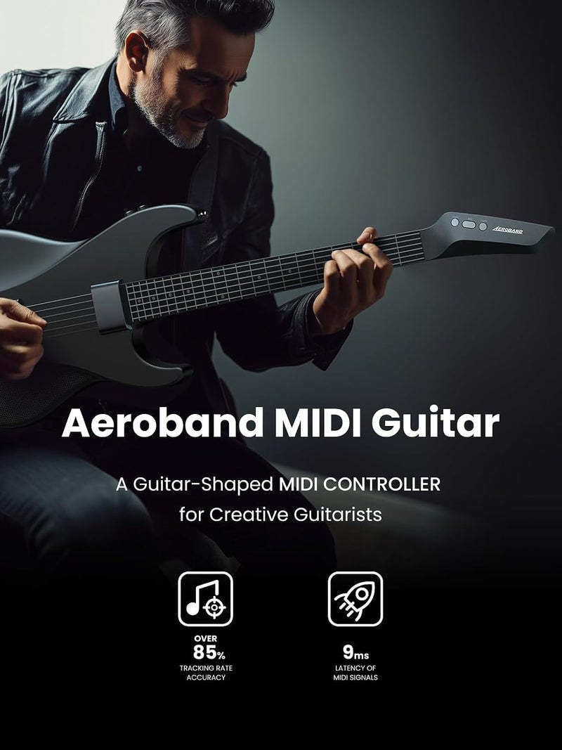 AEROBAND Black Full-Size Guitar-Shaped MIDI Controller with Bag - Image 2