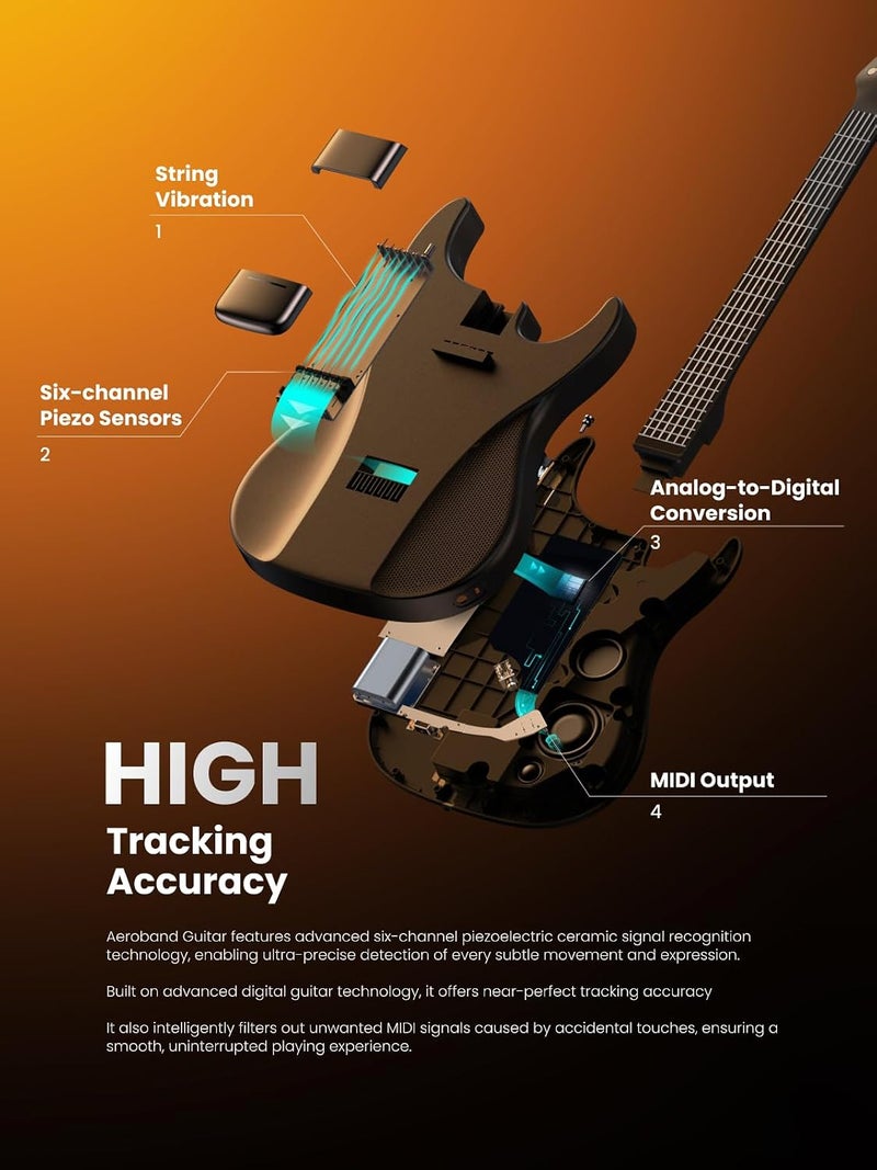 AEROBAND Black Full-Size Guitar-Shaped MIDI Controller with Bag - Image 4