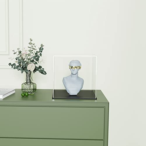 SVENJBB Acrylic Display Case 6x6x6 Inch Cube Acrylic Boxes for Display Clear Display Cases with Matte Black Base and Lid for Collectibles and Figures - Image 3