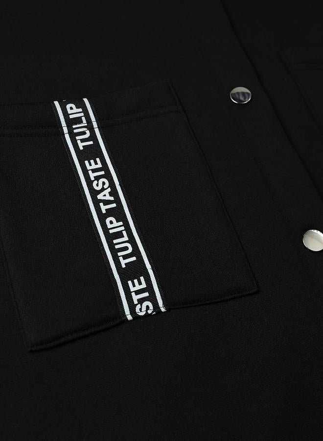 Take Two Black Zip Up Longline Hoodie Jacket - Image 5