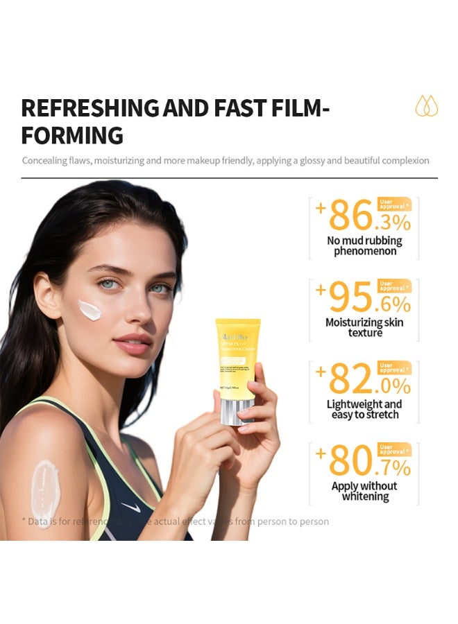 سكين ديليز SkinDilys كريم واقي من الشمس SPF50 PA+++ من العلامة التجارية الأسترالية 50 جم / مع ثاني أكسيد التيتانيوم وفيتامين E للحماية من أشعة UVA/UVB، مضاد للتجاعيد، غير دهني، مرطب، مهدئ للبشرة للاستخدام اليومي الآمن من الشمس - Image 4