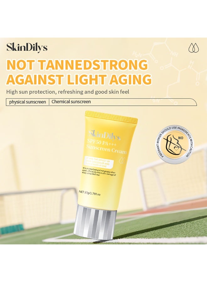 سكين ديليز SkinDilys كريم واقي من الشمس SPF50 PA+++ من العلامة التجارية الأسترالية 50 جم / مع ثاني أكسيد التيتانيوم وفيتامين E للحماية من أشعة UVA/UVB، مضاد للتجاعيد، غير دهني، مرطب، مهدئ للبشرة للاستخدام اليومي الآمن من الشمس - Image 2