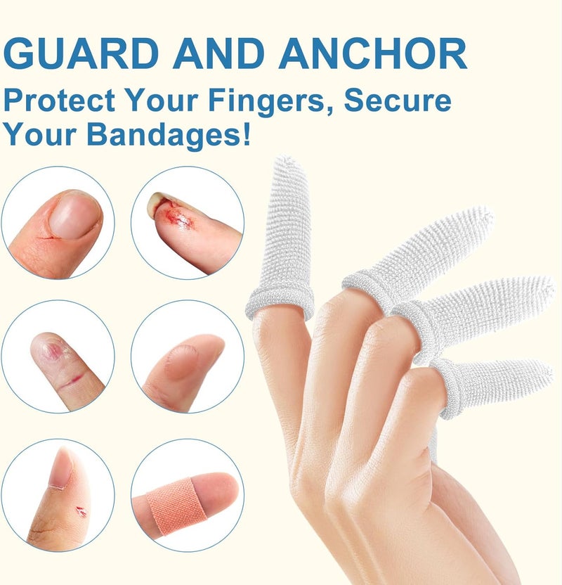 Dimora Finger Cots Pack of 60 Large Size Finger Protectors Breathable Bandages for Wound Care Stretchy Sleeves for Gardening Fitness and Cargo Handling White - Image 5