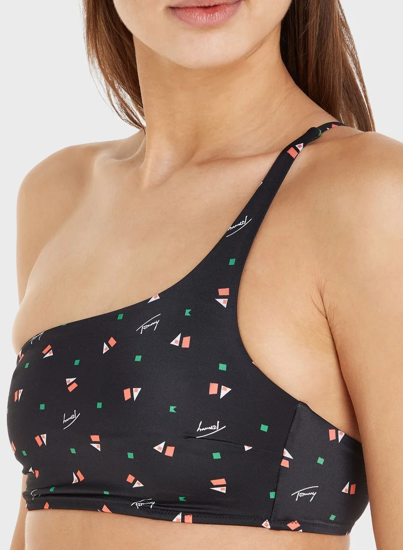 TOMMY JEANS One Shoulder Printed Bikini Top