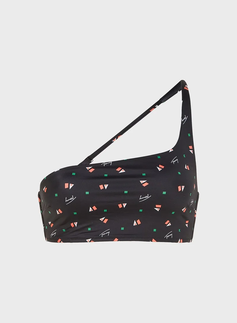 TOMMY JEANS One Shoulder Printed Bikini Top