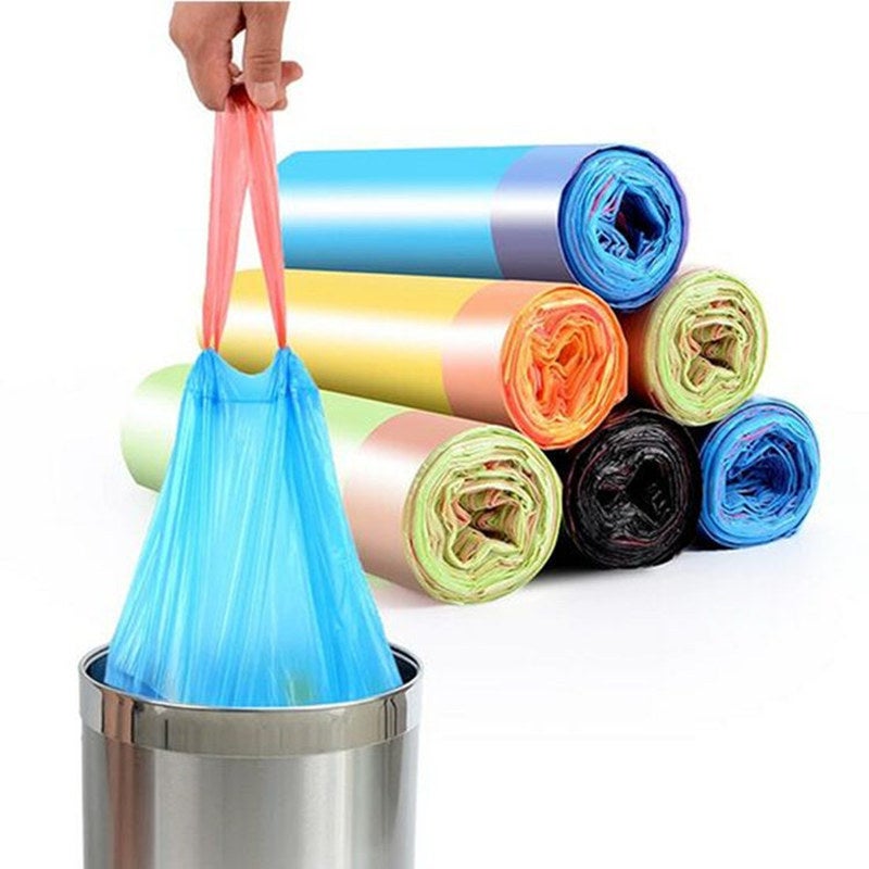 Garbage Bag Household Automatic Closing Thickened Drawstring Garbage Bag Portable Drawstring Kitchen Plastic Bag - Image 2