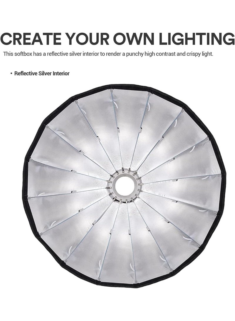 Godox QR‑P90 Quick‑Release Parabolic Softbox – 90 cm (35.4″), Bowens Mount with Inner & Front Diffusers - Image 4