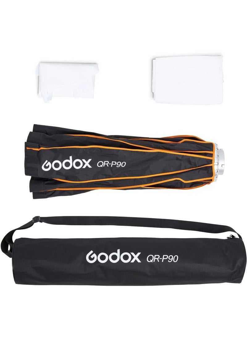 Godox QR‑P90 Quick‑Release Parabolic Softbox – 90 cm (35.4″), Bowens Mount with Inner & Front Diffusers - Image 3