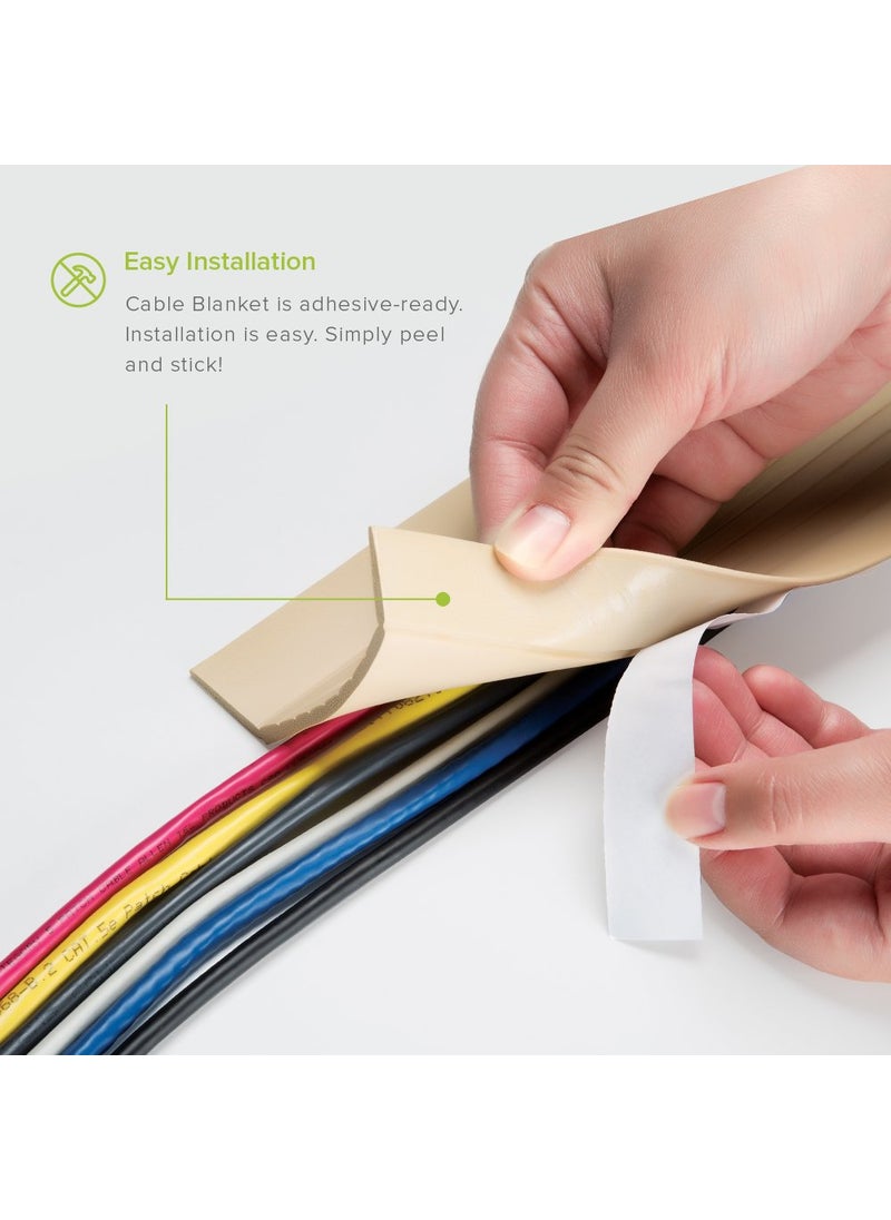 UT Wire UT Wire 5-Feet Cable Blanket High Capacity Low Profile Cord Cover and Protector, Beige  - Image 3