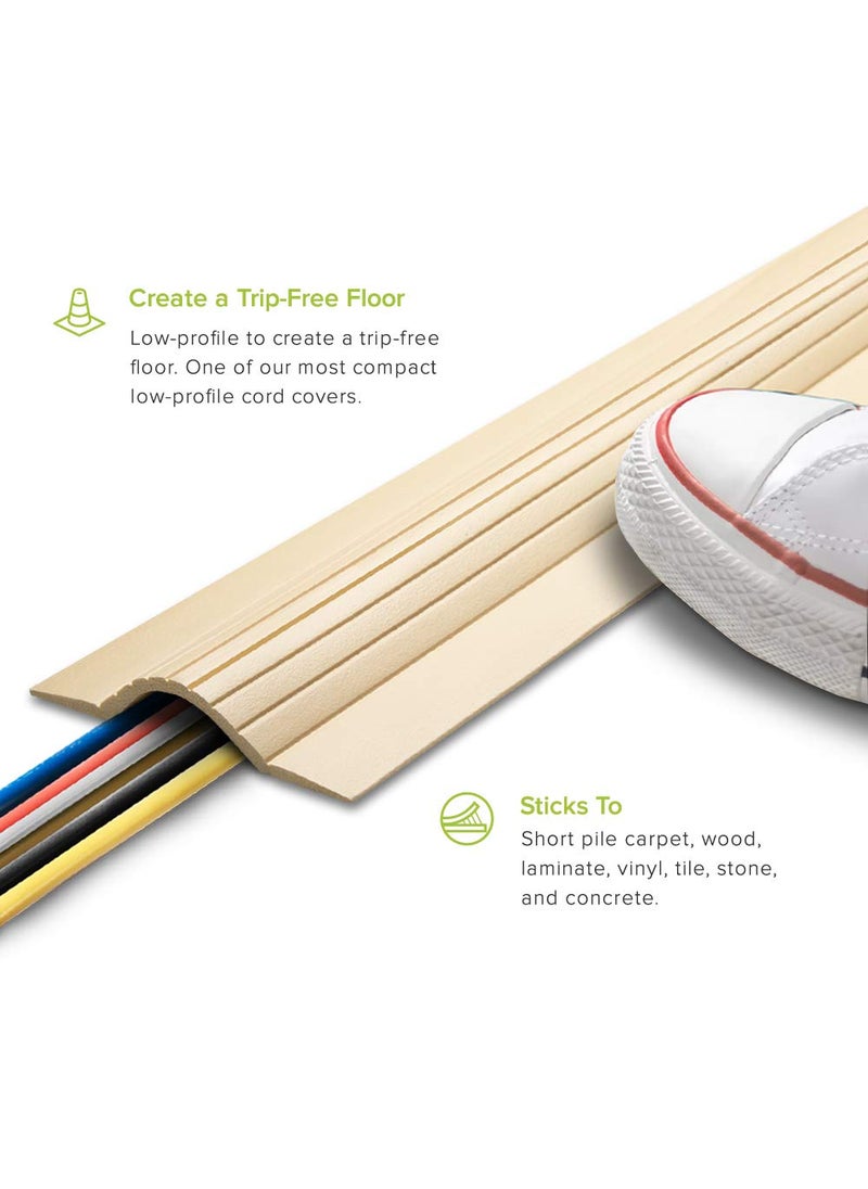 UT Wire UT Wire 5-Feet Cable Blanket High Capacity Low Profile Cord Cover and Protector, Beige  - Image 2