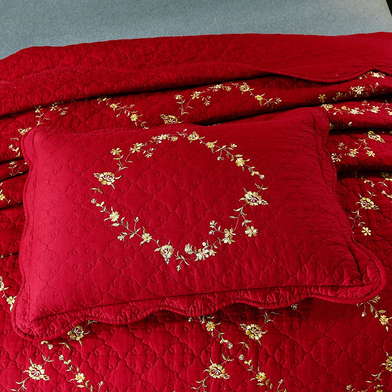New Gypsophila Embroidered Quilt Bed Three-Piece Bed Cover Wash Quilt Factory - Image 5