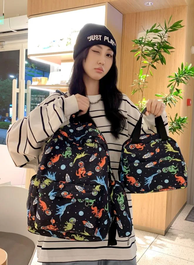 Take Two 3Pcs Cartoon Print Nylon Backpack Set
