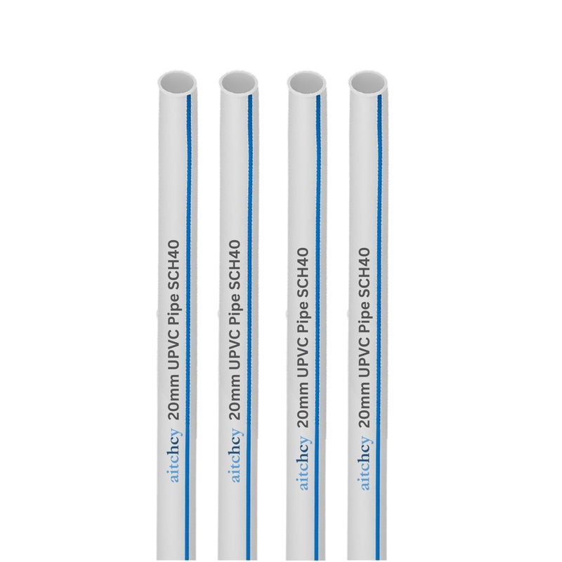 aitchcy PVC Pipe with 20mm Outer Diameter 30 inch length | 20 mm uPVC Pipe 30inch Length | Heavy Duty Pipes for DIY Projects Furnitures & Structures (20mm Pack of 4) - Image 1