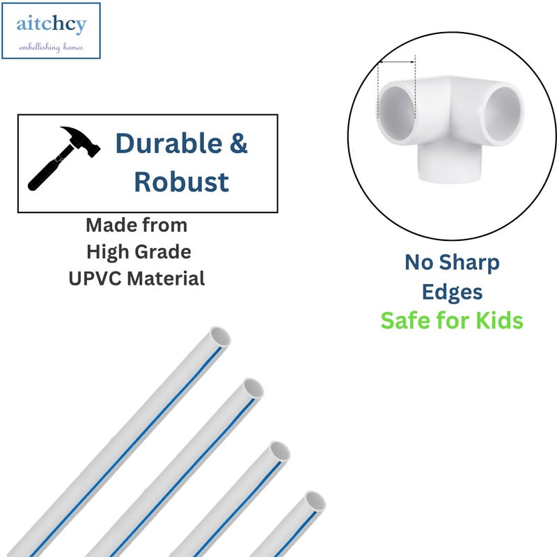 aitchcy PVC Pipe with 20mm Outer Diameter 30 inch length | 20 mm uPVC Pipe 30inch Length | Heavy Duty Pipes for DIY Projects Furnitures & Structures (20mm Pack of 4) - Image 4