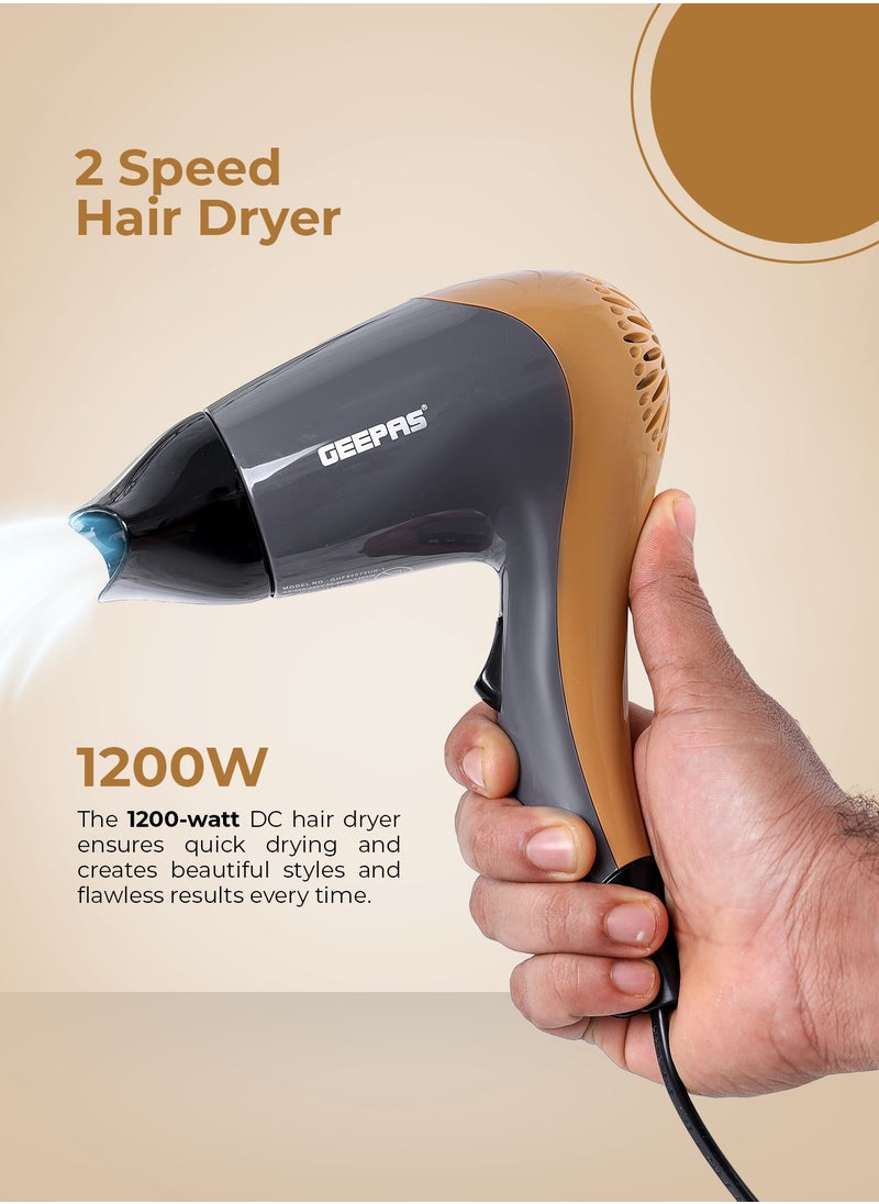 GEEPAS - Hair Dryer & Straightener Combo, Dryer With DC Motor, 2 Speed & 2 Heat Setting, Concentrator, Hang-Up Hook & Straightner With On/Off Switch With Indicator, PTC Heater, Ceramic Coating plate - Image 1