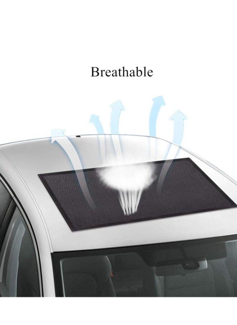 Car Sunroof Sunshade, Sun Shade Magnetic Screen Net, Quick Install, UV Sun Protection Cover, Suitable for Baby Kids Breastfeeding When Parking on Trips (Black)  - Image 4