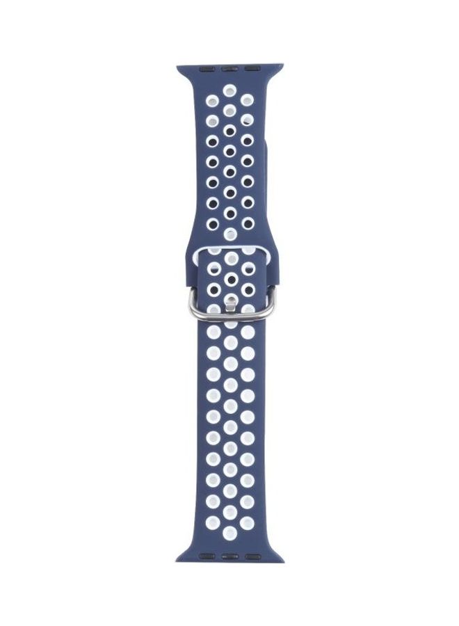 HuHa Replacement Watchband For Apple Watch Series 7 45mm/6 u0026 SE u0026 5 u0026 4 44mm/3 u0026 2 u0026 1 42mm Blue/White - Image 1