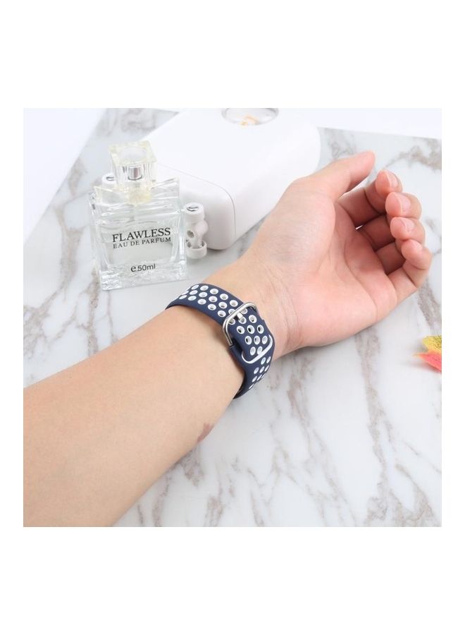 HuHa Replacement Watchband For Apple Watch Series 7 45mm/6 u0026 SE u0026 5 u0026 4 44mm/3 u0026 2 u0026 1 42mm Blue/White - Image 5