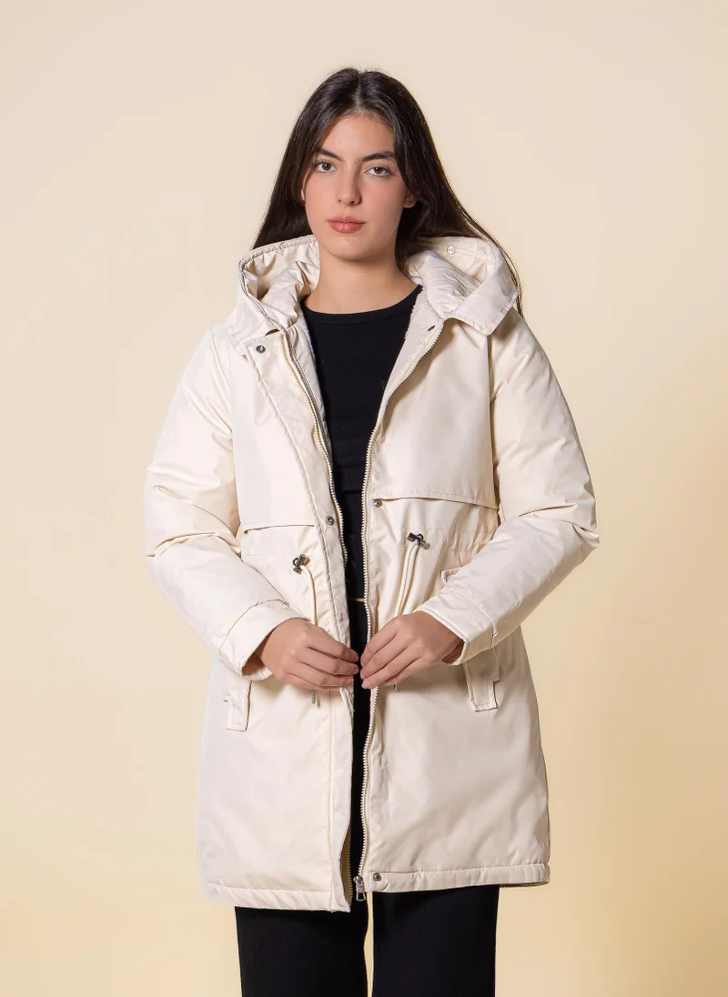 SHAPES HOODED PUFFER JACKET