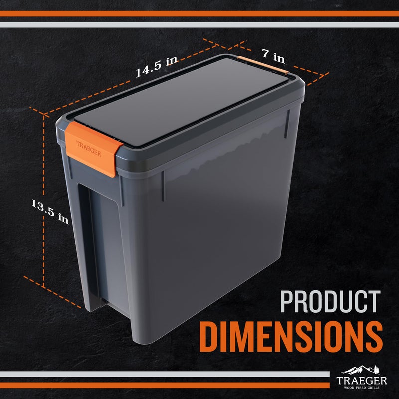 Traeger Grills BAC637 Stay Dry Pellet Storage Bin with Locking Lid, 22lb Capacity Wood Pellet Container with Flavor Stickers, Stackable Design, Airtight Storage for Grill Pellets - Image 2