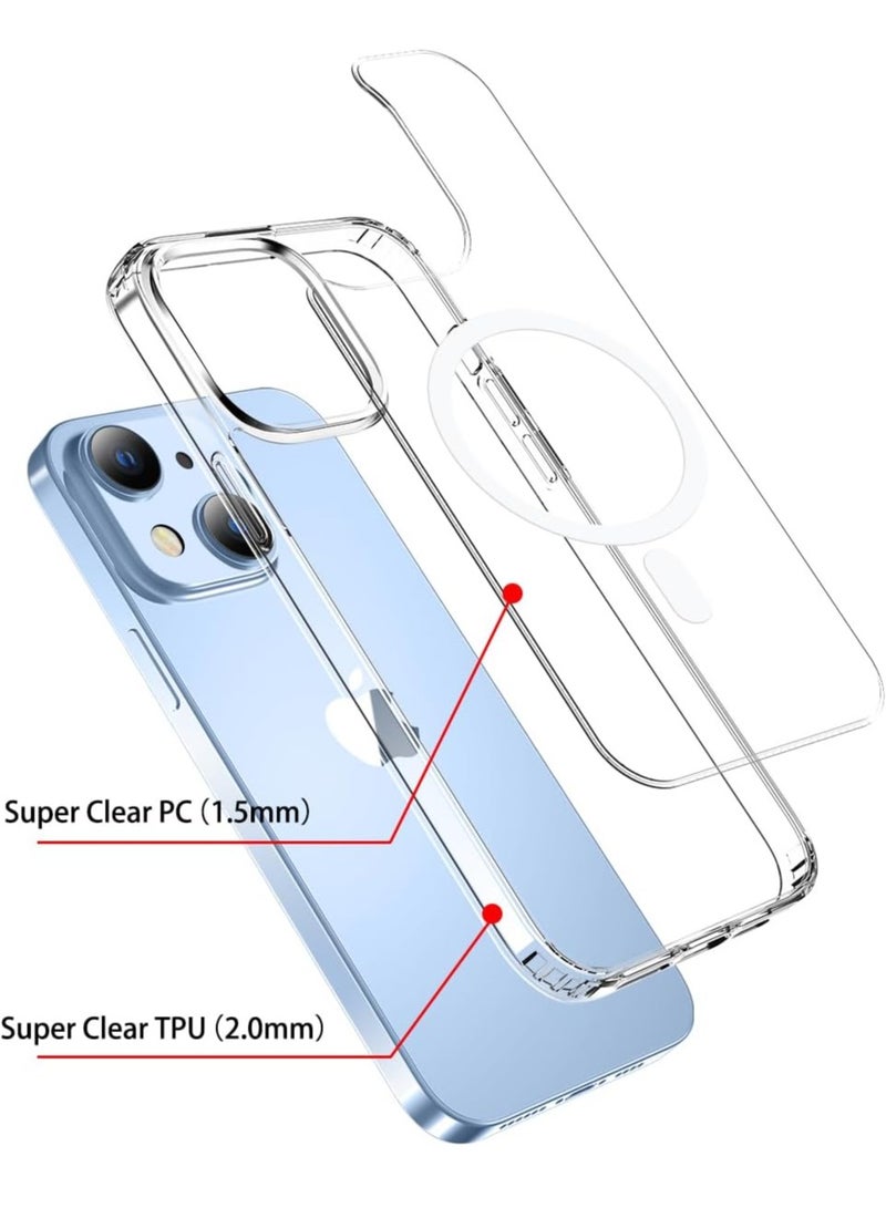 إلترازون ELTRAZONE Clear Rugged iPhone 15 Case (6.1-Inch) – Magnetic Charging Support, Military-Grade Drop Protection, Shockproof & Anti-Yellowing - Image 2