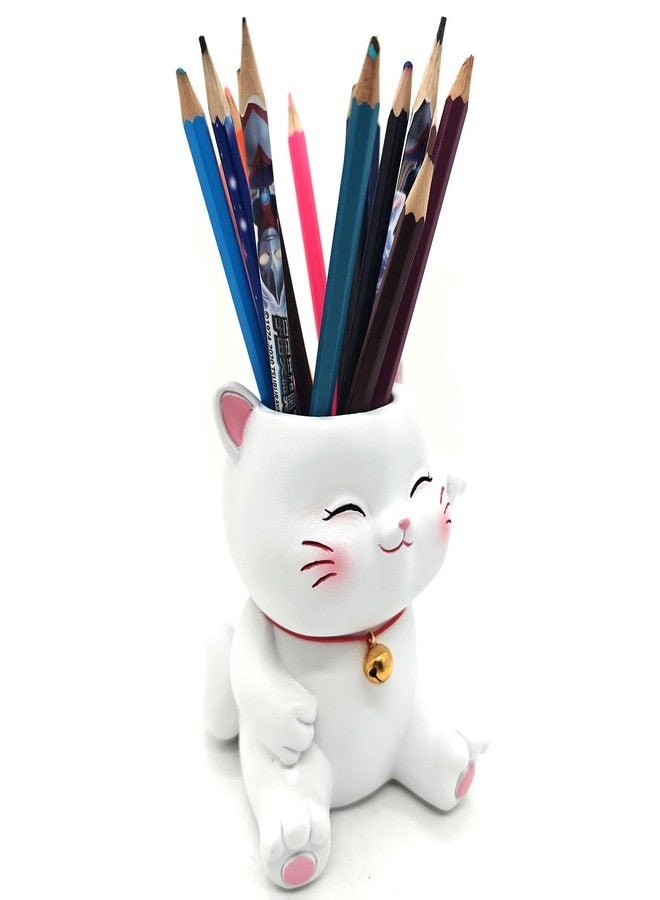 MONMOB White Cat Pencil Holder Phone Holder for Desk Gifts for Grandma Mom Women - Image 3