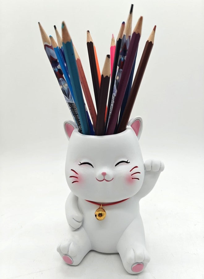 MONMOB White Cat Pencil Holder Phone Holder for Desk Gifts for Grandma Mom Women - Image 2