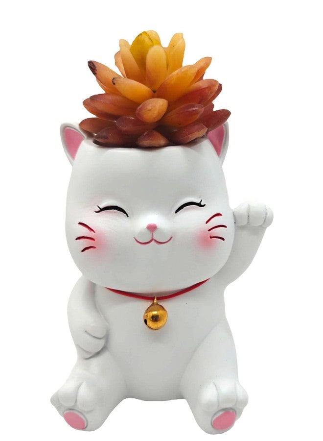 MONMOB White Cat Pencil Holder Phone Holder for Desk Gifts for Grandma Mom Women - Image 1