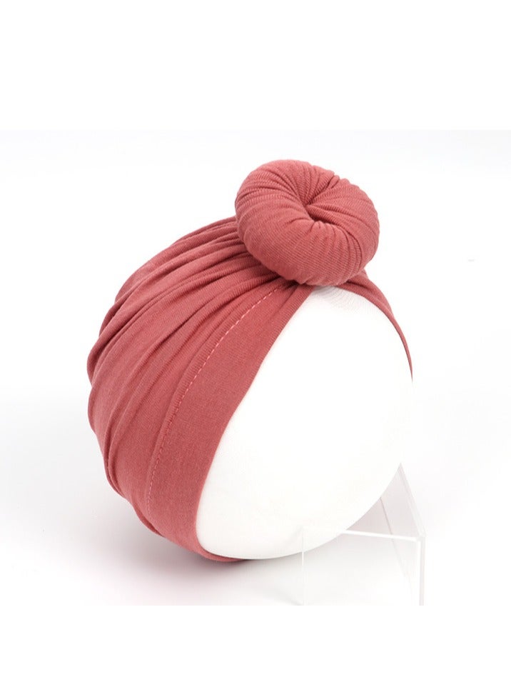 Pure Cotton Baby Knot Hat Dirty Pink - Image 1