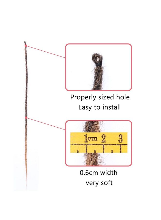 Leeven 24 Inch Synthetic Dreadlock Extensions 20 Strands Hippie Single Ended Dreads Ombre Blonde 0.6 Cm Width Loc Extensions Reggae Style Crochet Hair For Women - Image 5