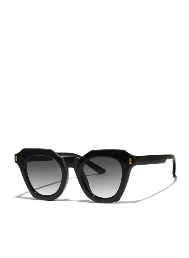 Blackout WINONA Women Black Sunglasses - Frame Material: Thermoplastic Rubber (TR90) - Frame Color: Black-Lens Color: Gray - Full Rim