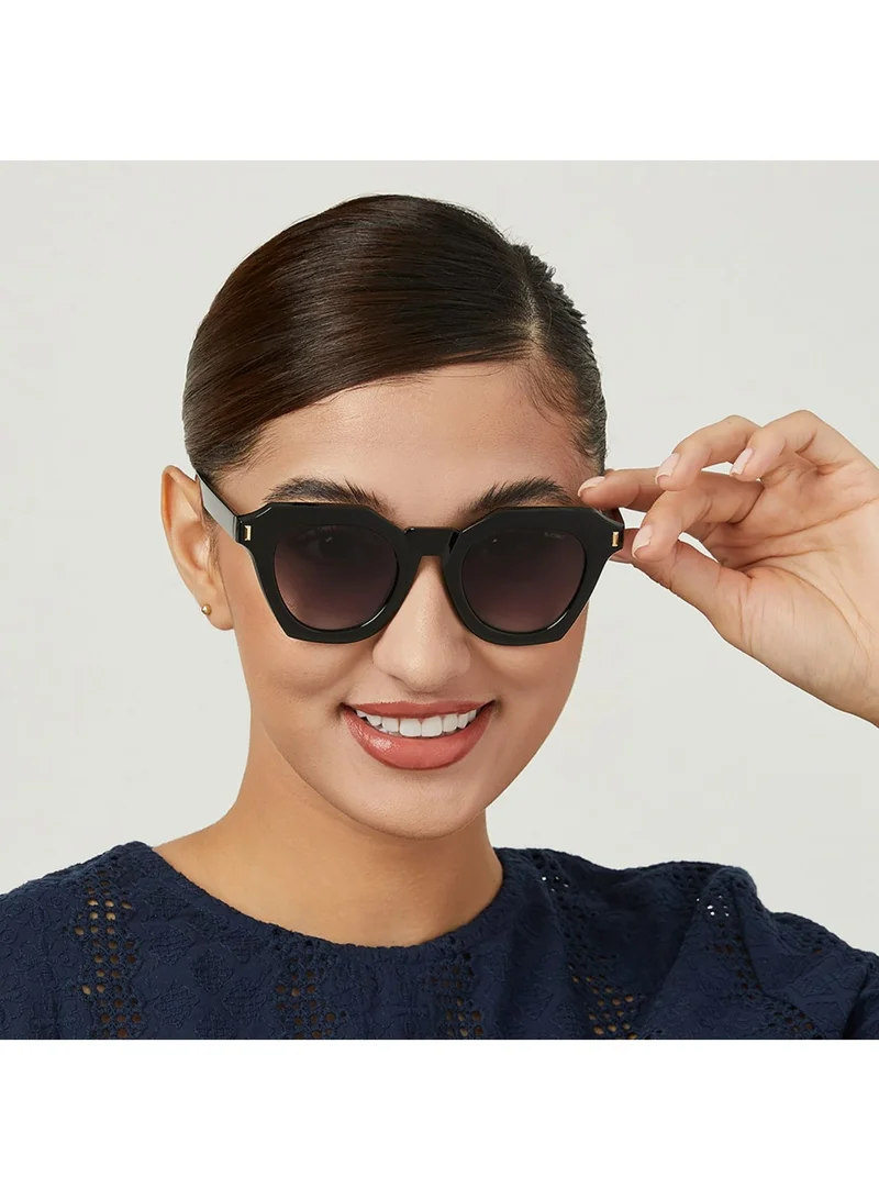 Blackout WINONA Women Black Sunglasses - Frame Material: Thermoplastic Rubber (TR90) - Frame Color: Black-Lens Color: Gray - Full Rim
