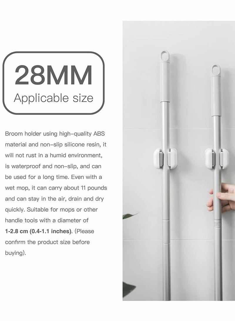 3-Pack Wall-Mounted Broom Holder, Sturdy Self-Adhesive Rack for Organizing Mops and Brooms, Space-Saving Storage Solution for Home and Garage. - Image 4