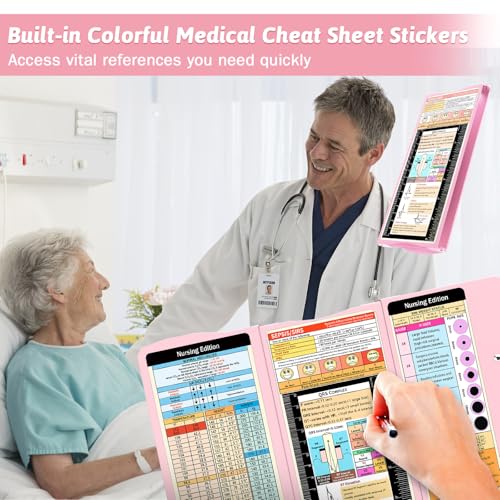 Trustnice Nursing Clipboard Foldable Clipboard Medical: Edition Cheat Sheets Aluminum 3 Layers Foldable Clipboards Nursing Pocket Size Profile Clip Nurse Clipboards Notepad for Nurses Students and Doctors - Image 3