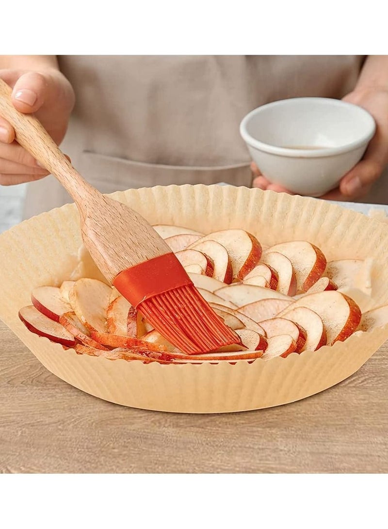100 PCS Air Fryer Disposable Paper Liner, Non-stick Liners, Baking for Microwave Oil-proof, Water-proof, Unperforated Round Liner (Natural Color, 6.3 Inch) - Image 5